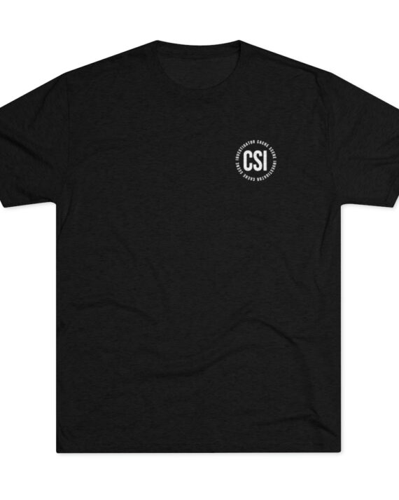 CSI Cache Scene Investigator Two-Sided Unisex Tri-Blend Crew Tee